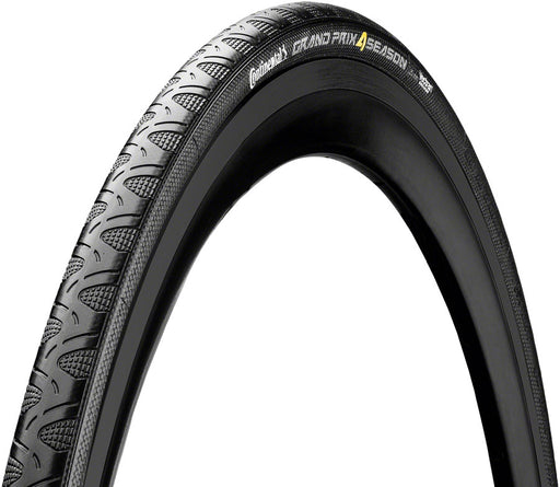 Side view of the Continental grand prix 4-season tire in black