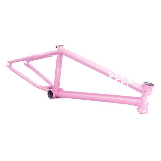 Side view of the Cult crew frame in angie Marino pink, bmx frame, girls bmx frame, angie frame