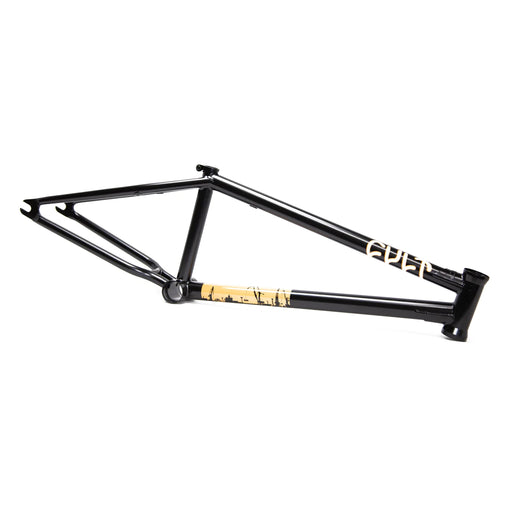 side view of the Cult Crew frame in black, bmx frame, cult frame, bmx street frame