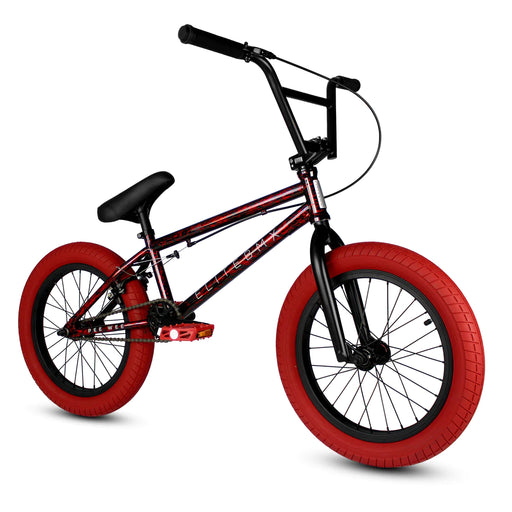 side view of the 18" Elite pee wee in red carnage, 18" BMX bike, 18" bike, best 18" bmx