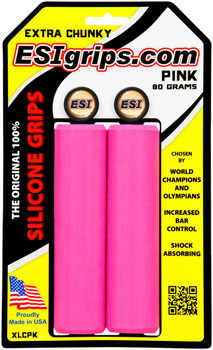 top view of esi extra chunky grips in pink