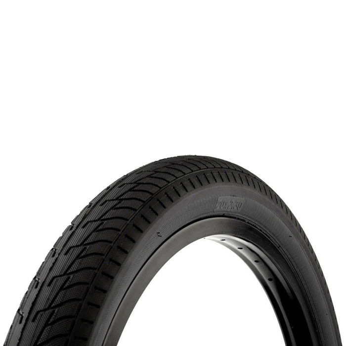 side angle view of faf tire in black 