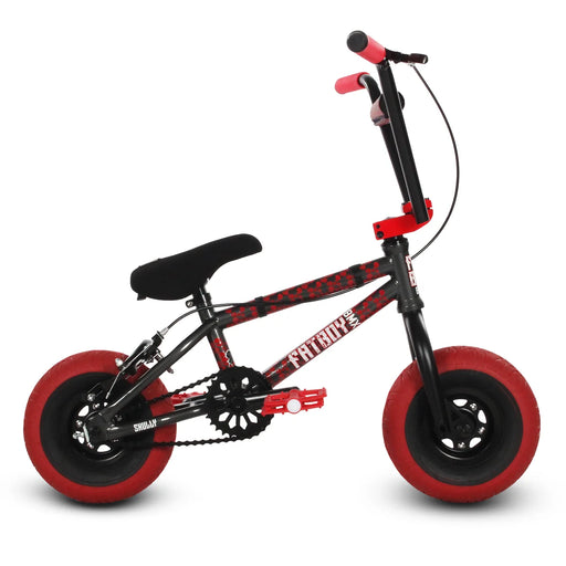side view of the Fatboy Mini in grey & red.
