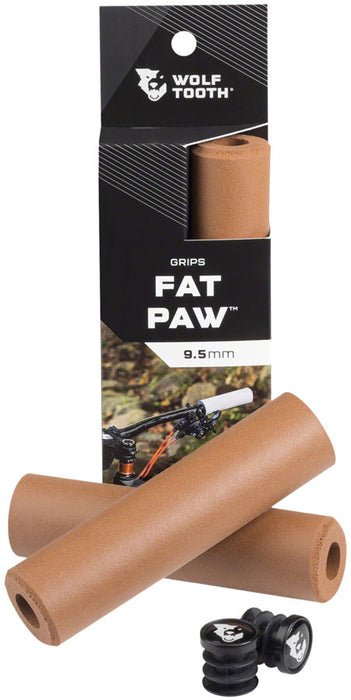 front view of fat paw grips in brown