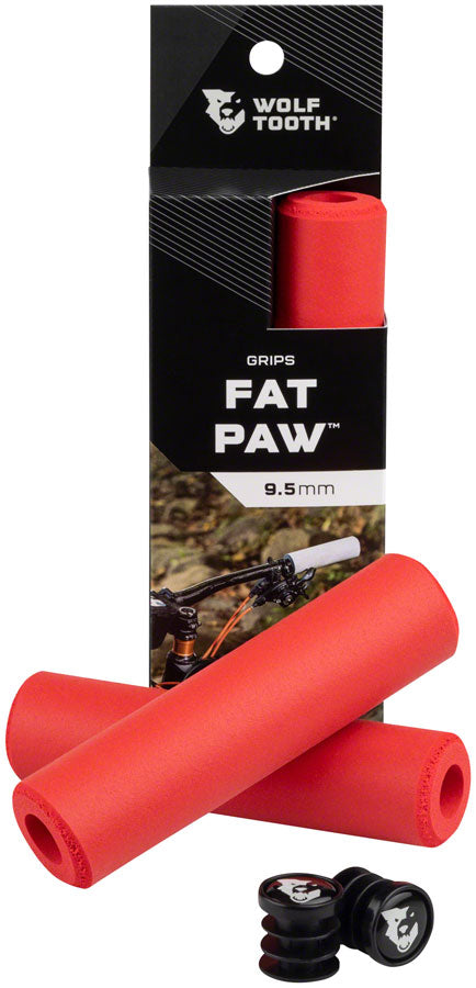 front view of fat paw grips in red