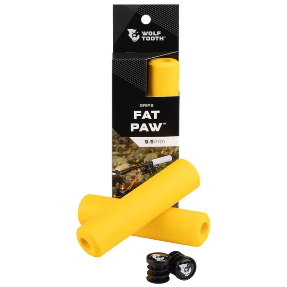 front view of fat paw grips in yellow