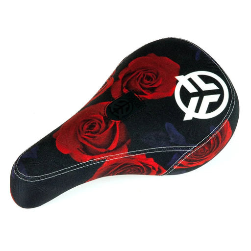 top view of the Federal mid logo seat in roses, Bmx bike pivotal seat