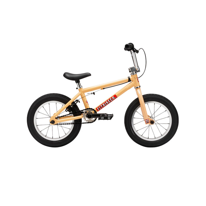 side view of the 14" Fitbikeco Misfit bike in peach