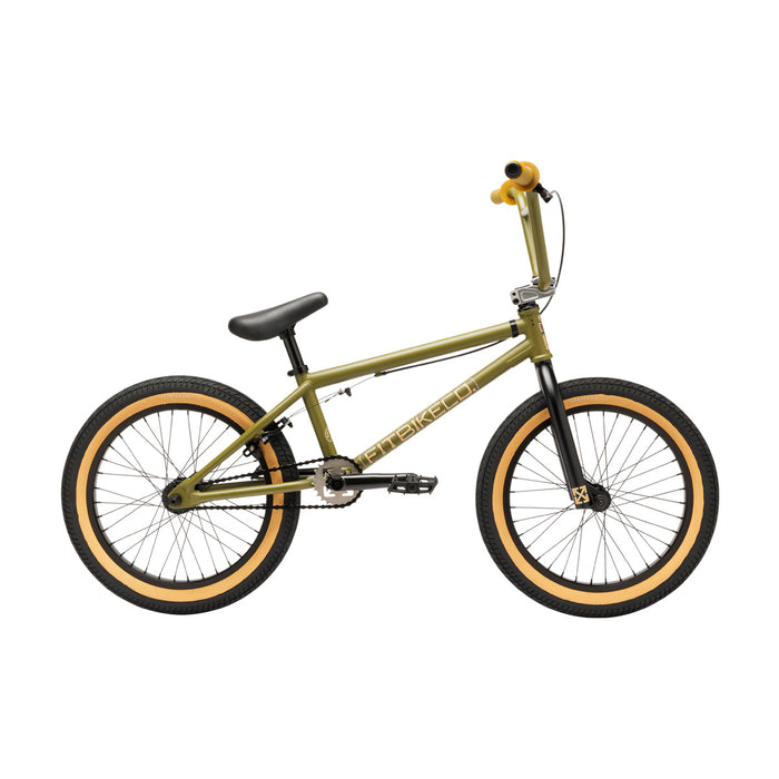 side view of the 18" Fitbikeco bmx bike in green