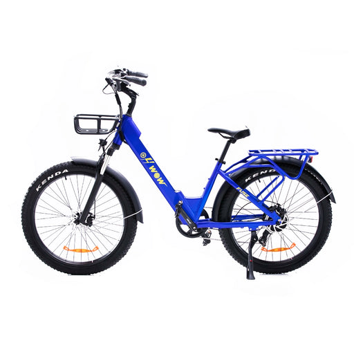 side view of fuse ebike in blue