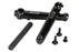 Side view of the Haro Baseline 3pc crank set in black, BMX cranks, haro cranks, 3 piece bmx cranks