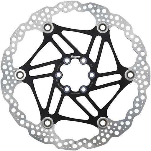 front view of hope floating disk brake rotor in black