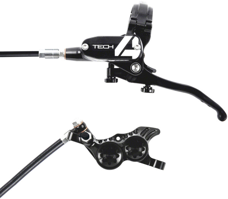 front view of hope tech 4 v4 brakes in black