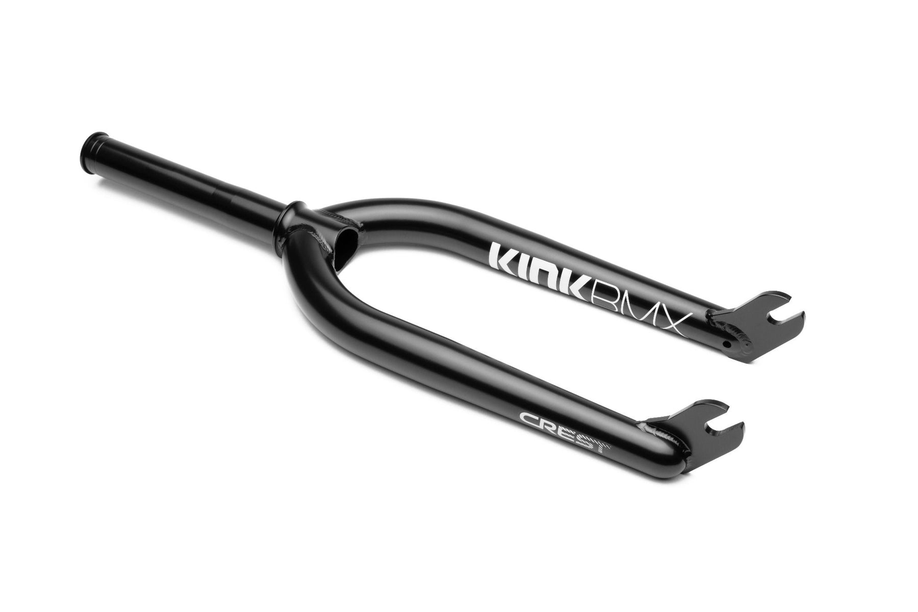 side and front view of the Kink Crest Forks in Black 