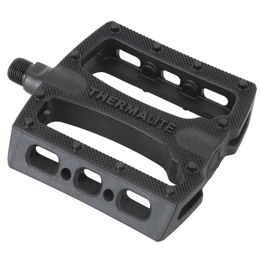 top view of fiction thermalite pedals in black