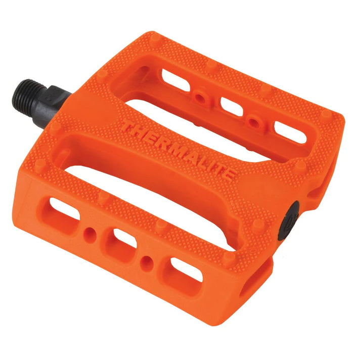 top view of fiction thermolite pedal in orange