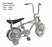 side view of the 12" Lowrider bike in chrome