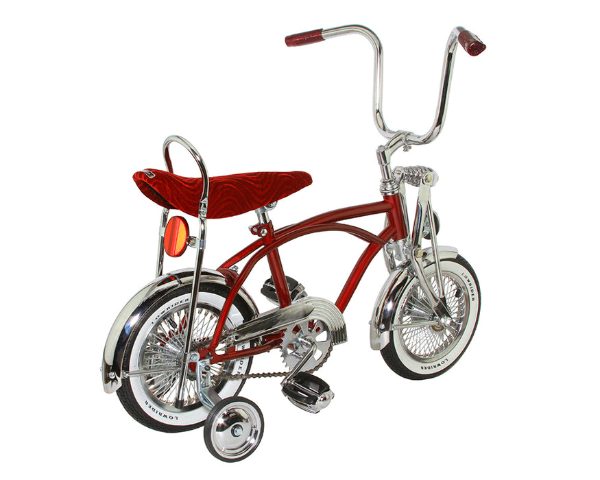 side view of the 12" Lowrider bike in red
