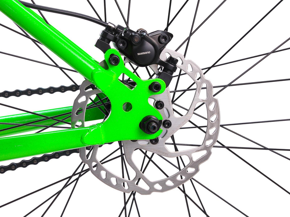 close view of the Mafia La Plaga Bomma St rear end in blue & green, Mafia La Plaga Bomma ST for combo riding and cruising.