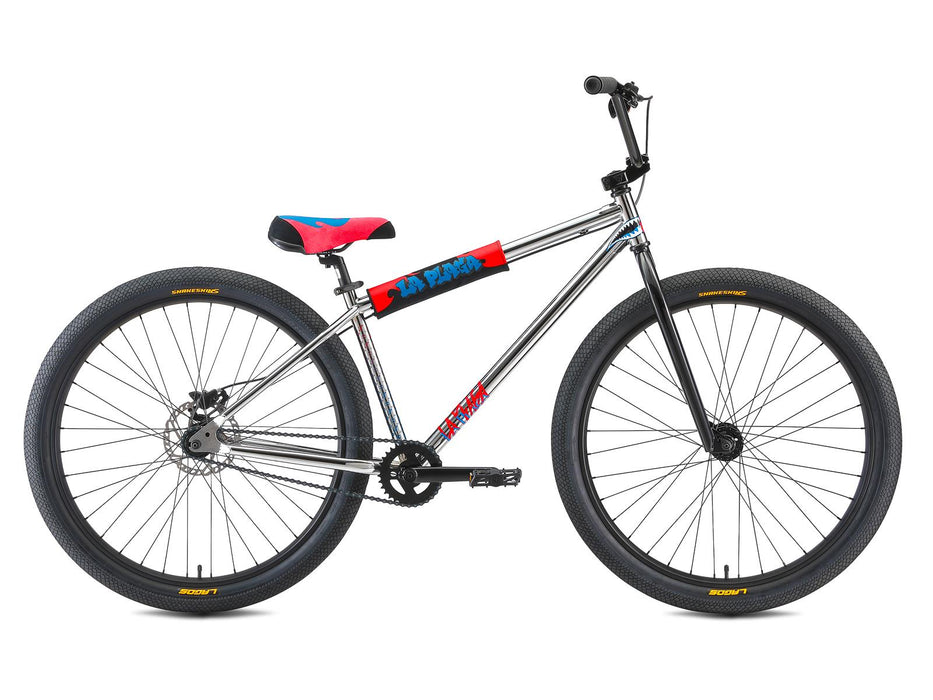 side view of the Mafia Bomm St in chrome,  27.5 inch bike life bike for rideouts and wheelies
