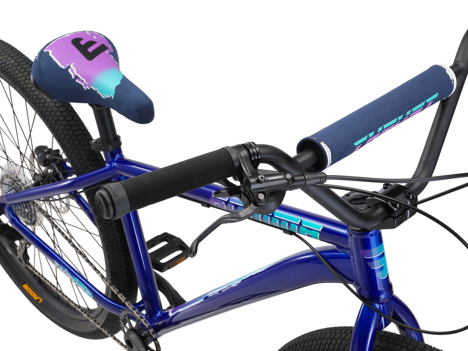 Top and side view of the Mafia Thrust in Blue, 29 inch combo bike for wheelies, cruising, and bike life culture