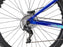 Side view of the Blue Mafia Thrust rear wheel and derailleur 