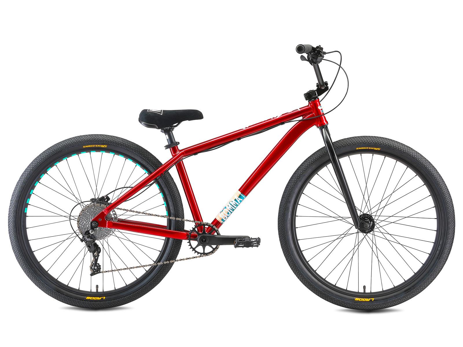 side view of the Mafia Traffic Big BMX Bike in red