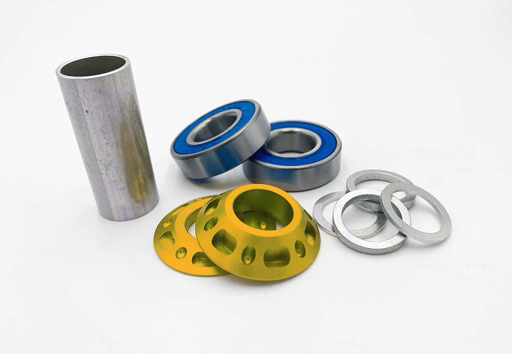 Knight UFO Bottom Bracket Kit - Mid front view gold