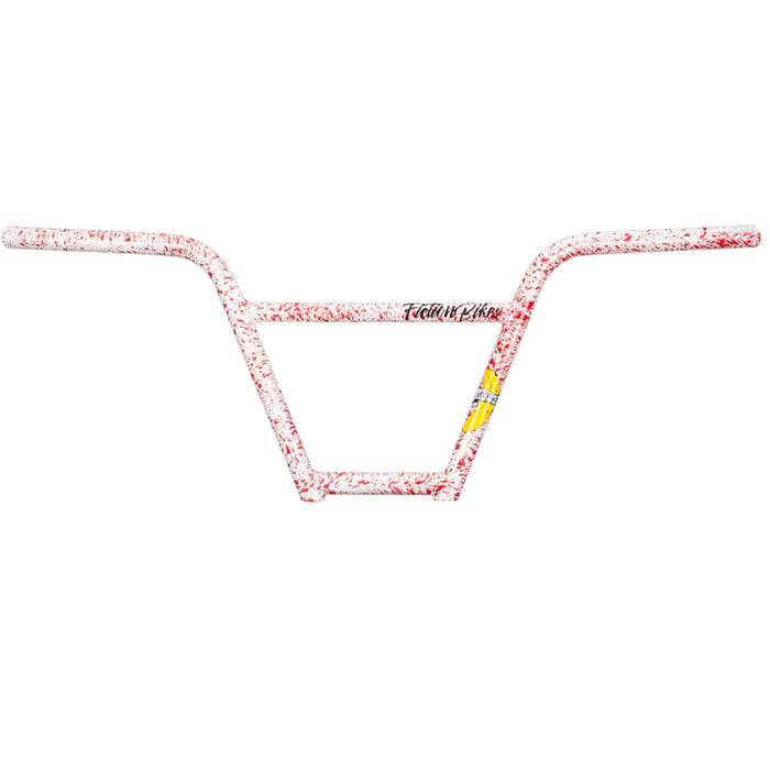front view of fiction monkey bars in psycho white with red spatter