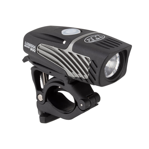 Front and side view of the NiteRider Micro Lumina 900 headlight in black