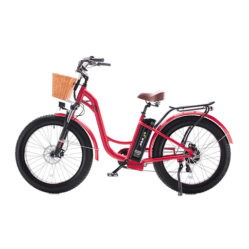 side view of nrg ebike in red