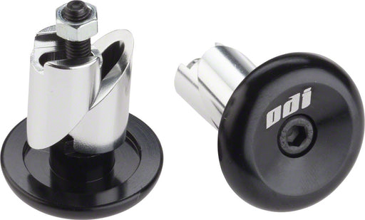 front and back view of odi aluminum bar ends in black