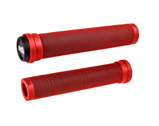 front view of odi longneck slx grips in red