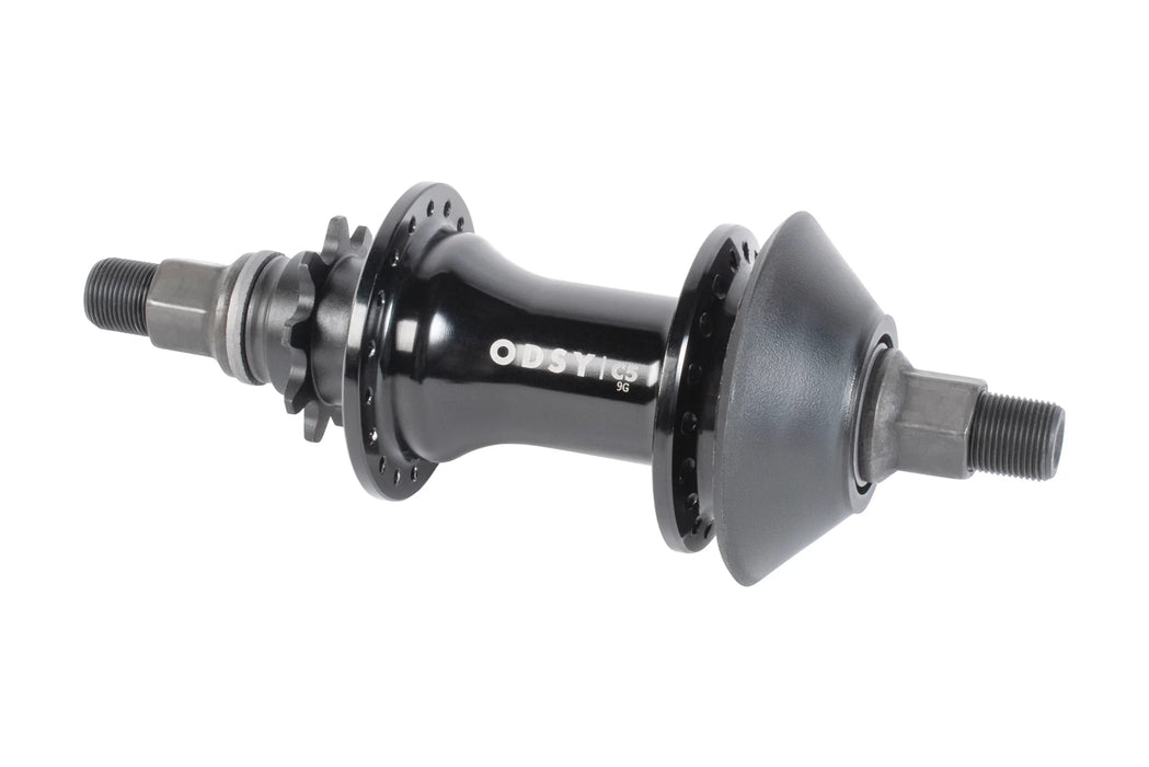 bicycle hub explained with the Odyssey C5 cassette hub in black, bmx cassette hub the best for skateparks