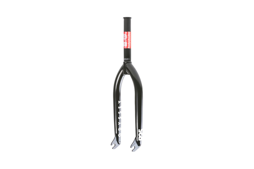 front view of the Odyssey R25 forks in black