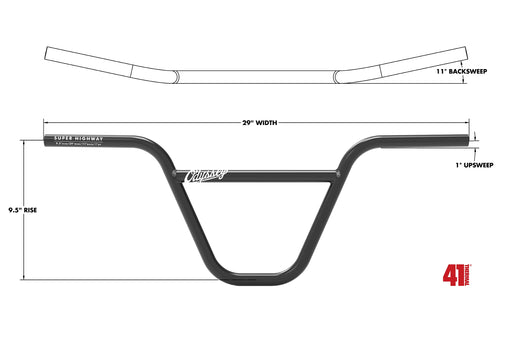 geometry of the Odyssey Super highway bars in black, Bike Nash bar, bicycle handlebar types, bike handlebar types, bike handle style, cycle handlebar types, handlebar types, kinds of bike handlebars, bmx bars, raised handlebars, bicycle raise handlebars, raise bicycle handlebar, raise bike handles, raise cycle handlebars, bike riser, 
