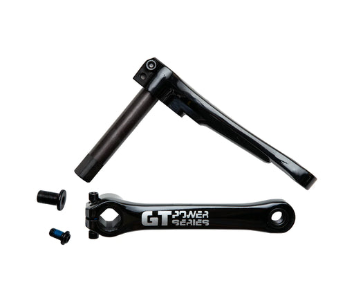 Complete view of the GT Power Series Alloy cranks in black