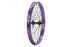 side angle view of theory predict front wheel in purple