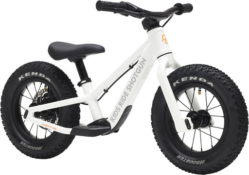 side view of the Ride Shotgun 12" push bike in white
