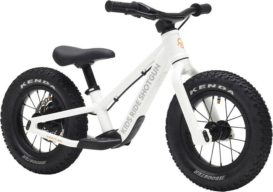 side view of the Ride Shotgun 12" push bike in white