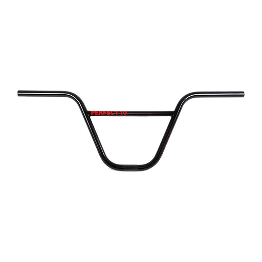front view of the S&M Perfect 10 bars in black, bmx bars, bmx handlebars, best bmx bars