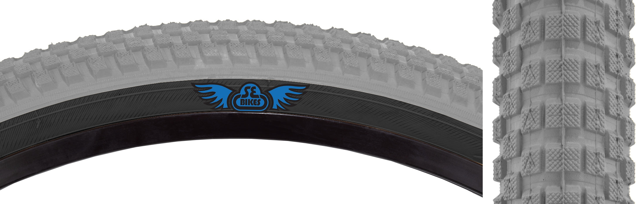 side view of cub tire in grey