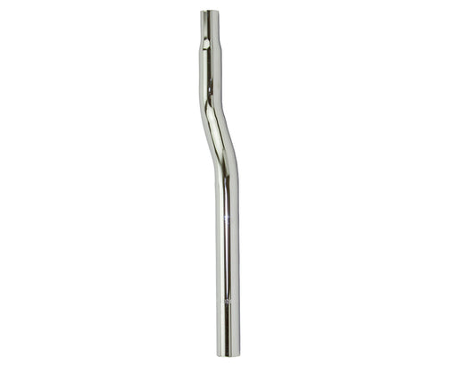 close up view of the 27.2mm Stacked Drain pipe seat post in chrome, Drainpipe seat post 27.2mm for big bmx bike