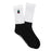 Side view of the Subrosa Rose crew socks in white