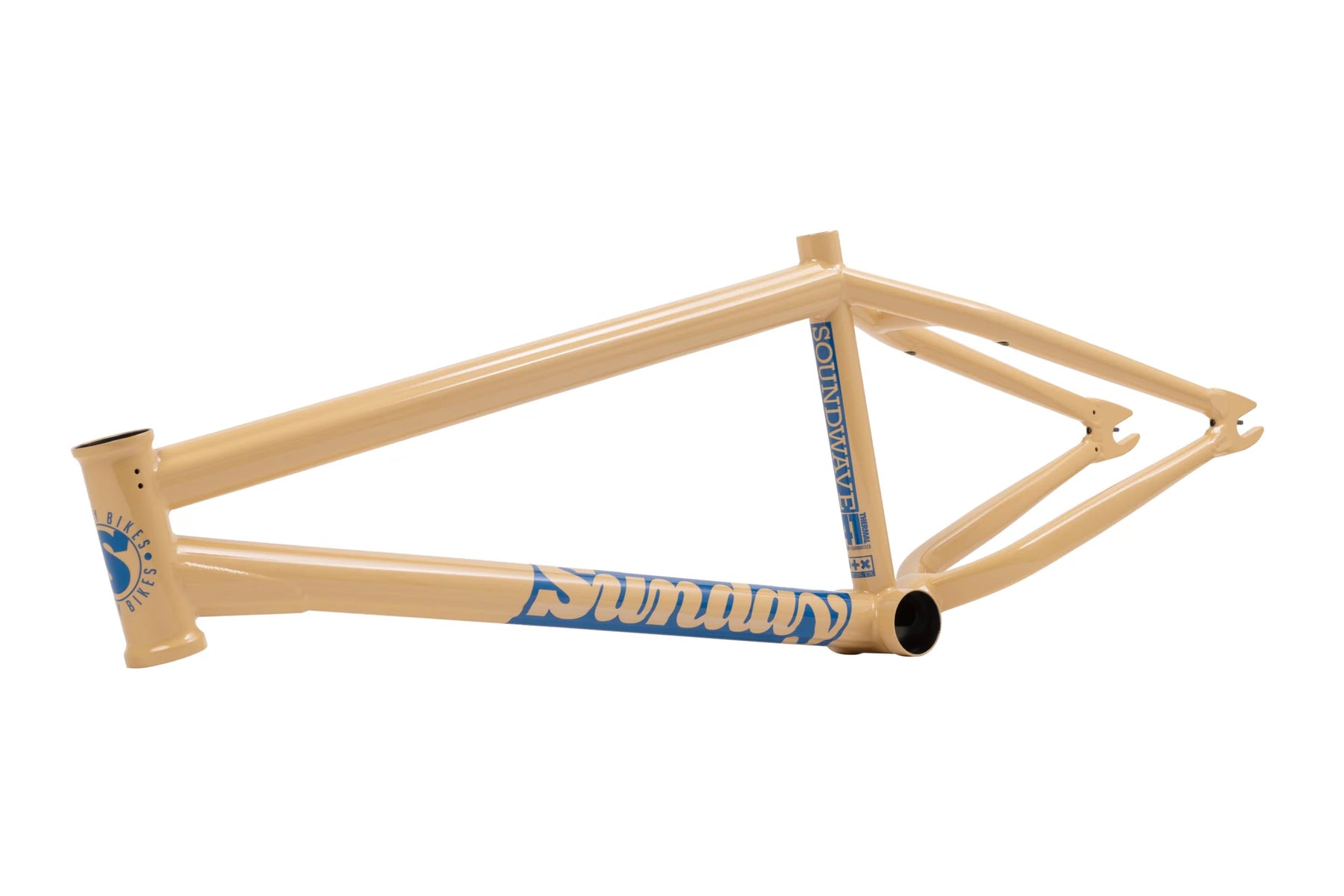 side view of the Sunday Soundwave Frame in Tan