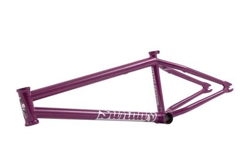 side view of the Sunday Street Sweeper frame in berry purple