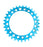 front view of Ruf-Tooth Chainring 5-Hole 110BCD in aqua