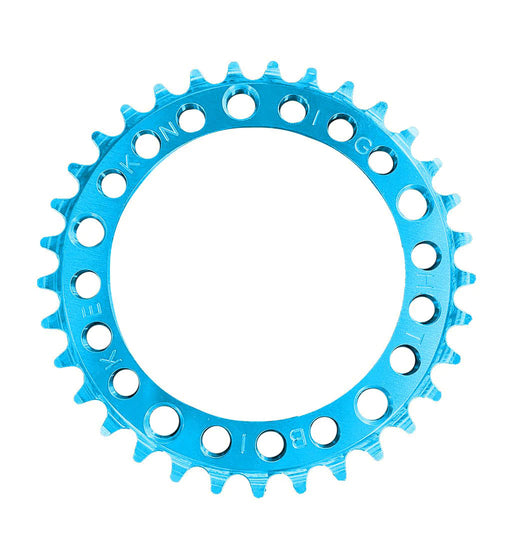 front view of Ruf-Tooth Chainring 5-Hole 110BCD in aqua