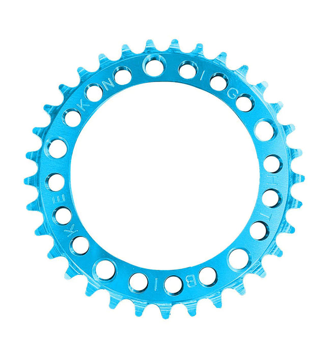 front view of Ruf-Tooth Chainring 5-Hole 110BCD in aqua