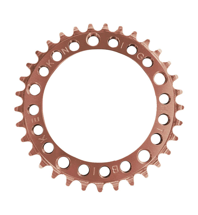 front view of Ruf-Tooth Chainring 5-Hole 110BCD in rootbeer brown